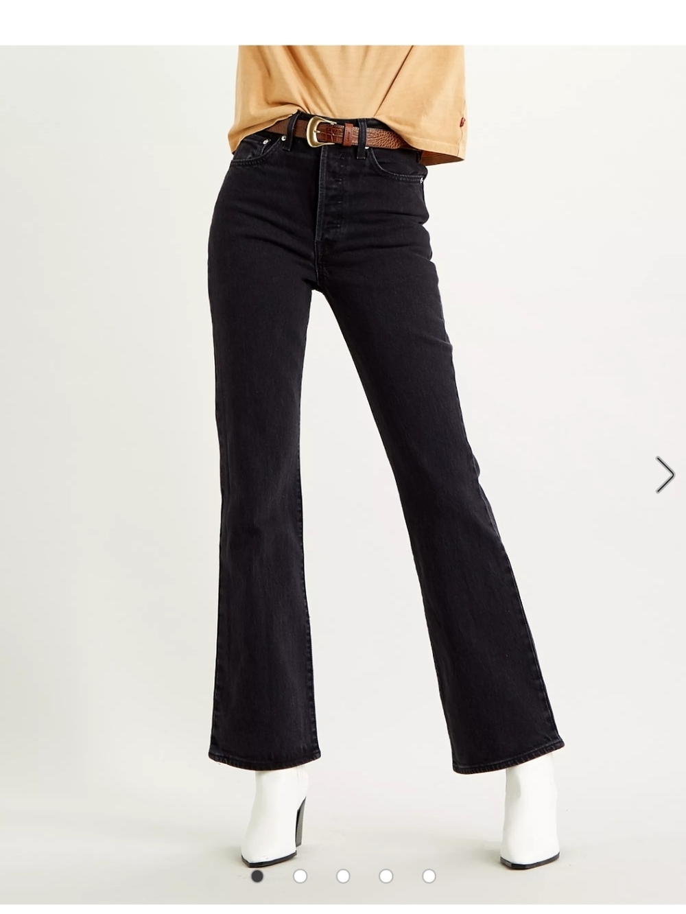 Black LEVI'S Ribcage Bootcut Jean In Black Lake